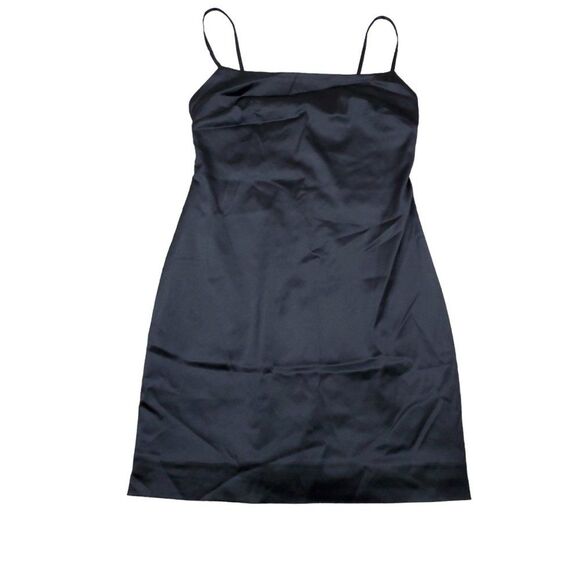 Babaton Dresses & Skirts - READ Babaton Aritzia Passion Satin Sleeveless Bodycon Mini Dress Black Size 6